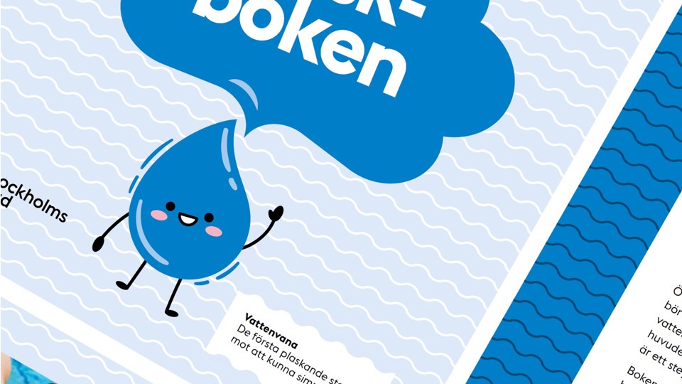 Bild på delar av materialet för plask- och vattenvana.