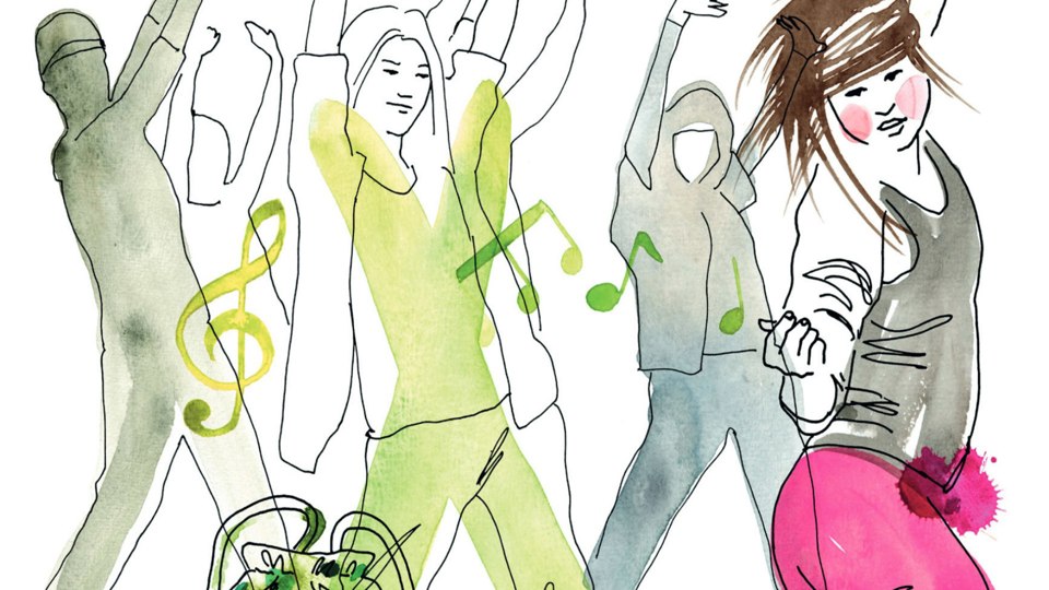 En illustration där några personer dansar.